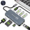 HomiTech HUB USB C 8 in 1 mit 3 USB 3.2 10 Gbit/s, Adapter USB C HDMI 4K, Ethernet Lan, SD, MicroSD, Pd Aufladung 100 W, Docking Station USB C kompatibel MacBook Air/Pro 2023, iPad Air/Pro,