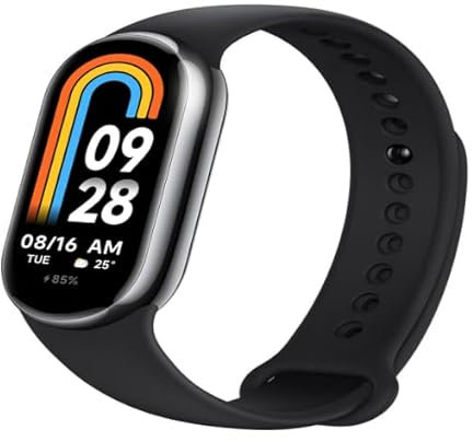 Xiaomi Smart Band 8, Pulsera de Actividad, Pantalla AMOLED con Tasa de refresco de 60 Hz, 150+ Modos Deportivos, Autonomia de hasta16 días, Sueño, Estrés, Monitor de Frecuencia Cardíaca, 5ATM, Negro