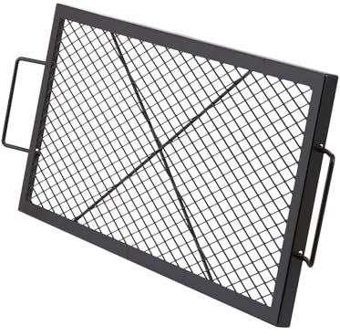 VEVOR Grille de Cuisson Rectangulaire 81x38 cm Grille de Barbecue en Acier Capacité de Charge de 20 kg Matériel Ustensile avec Marque en X pour Foyer Braséro BBQ Grillade Pique-Nique Camping Jardin
