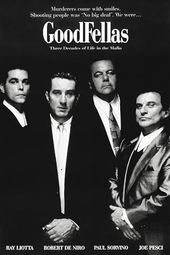 BUY ART FOR LESS Officially Licensed GoodFellas Black and White Movie 24 x 36 Inch Art Poster - Decorative Print - Poster Paper - Ready to Frame