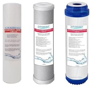 Kit Filtri Acqua 3 Stadi per Osmosi Inversa Depuratore Acqua domestico standard da 10 Filtri Acqua Italia®