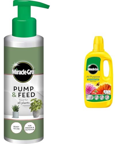 Miracle-Gro Pump & Feed' All Purpose Plant Food, 200 ml & All Purpose Concentrated Liquid Plant Food, 800ml