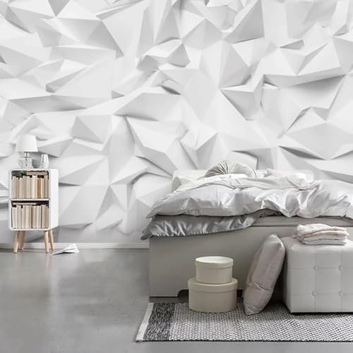 MIXUEXUNLU Wallpaper 3D Three-Dimensional White Geometric Pattern Photo Wall Mural Living Room TV Bedroom Decorative Art Wall Sticker