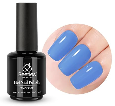 Beetles 15 ml UV Gel Nagellack Blau, Gänseblümchen Blau Gel Polish UV LED Maniküre Nagelstudio DIY Gellack Nagelkunst Design für Anfänger