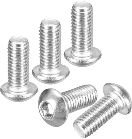 DTGN M8-1,25 x 18 mm linshuvudskruvar med insexkant – 10-pack – Lämplig för vägcykel, bil, motorcykel – 304 vitlackerad rostfritt stål – sexkantiga drivfästen