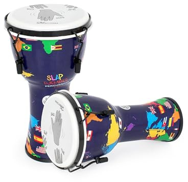 Percussion Plus World Slap Djembe sintonizado mecánicamente, 8 pulgadas
