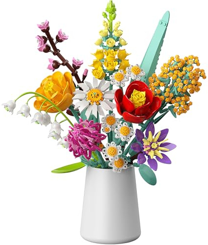 Booyuer Coffret de Fleurs Artificielles à Assembler - 1070 Pièces Flowers Décoration Éternelle - Idéal pour Cadeaux de Saint-Valentin, Anniversaires & Fête des Mères pour Adultes & Enfants 6+