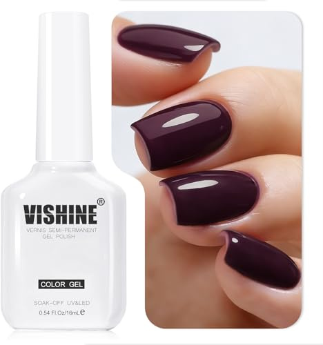 Vishine Vernis Gel Semi-Permanent 16ml – Esmalte de uñas en gel UV/LED de 16ml, color Bordeaux Cabernet, para manicura de salón y DIY, L446