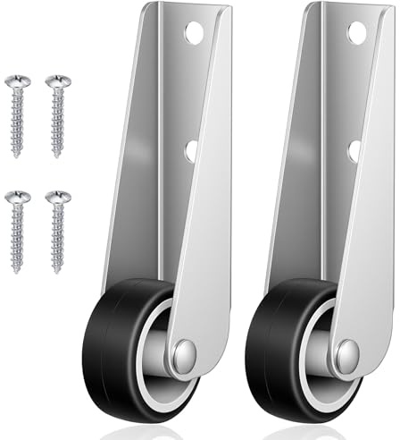 WJIAAA 2 pezzi di rotelle in gomma, 40x68x17mm Ruote per cancelli in gomma di ricambio con supporto a L, rotella antiscivolo direzionale per porte, armadi, recinzione da giardino, cancelli, mobili