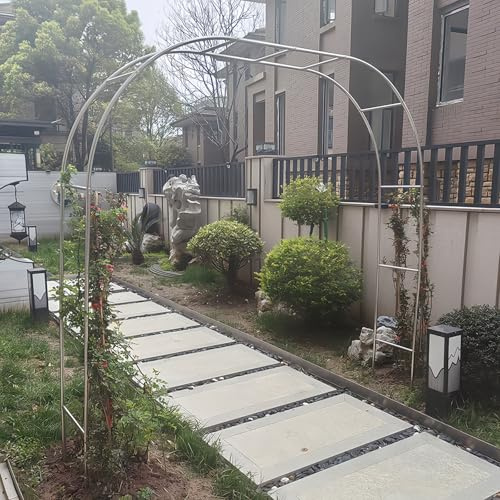 Arco de jardín, marco de acero inoxidable para plantas trepadoras, verduras y rosas, arco grande para decoración de interiores y exteriores