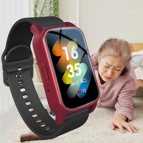 Reloj Inteligente Con Detección De Caídas Para Personas Mayores, SOS Boton Emergencia Ancianos, Videollamadas HD Y Vallas Electrónicas, Reloj Localizador Personas Mayores Para Demencia Y Alzheimer