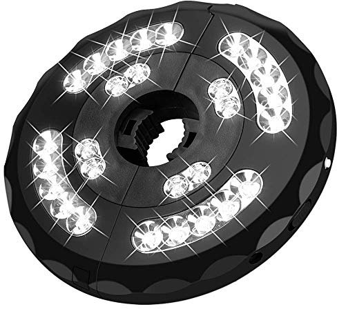 Patio Umbrella Light, LUCKYDIY Upgraded 28 LED Parasol Lights with Three Lighting Modes and USB Rechargeable for Camping Tents & Outdoor Use