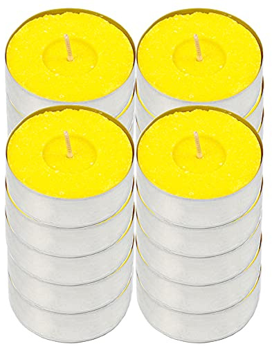H HANSEL HOME Velas de Té Citronela Grande, Tealight Perfumada Antimosquitos - Pack 20 Velas, 10 Horas de Combustión