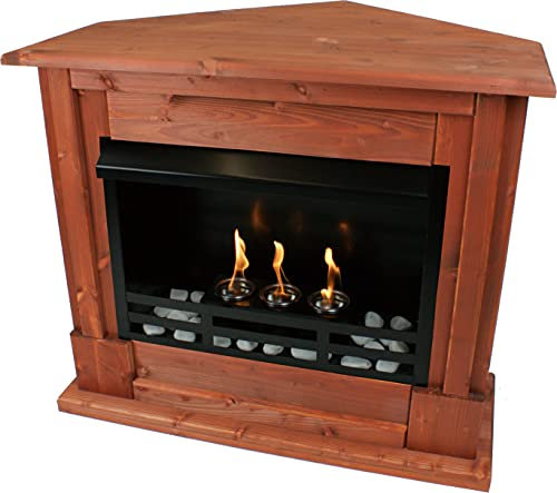 Kaminbau Mierzwa Gelkamin Ethanolkamin Kaminofen Eckkamin Apollo inkl. Zubehör Set - Kirschbaum