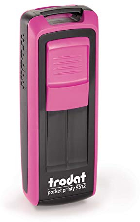 Trodat -Pocket Printy 9512 – Anpassa fickstämpel med önskad text, designa här online Boettens färg fuchsiapink – Adresstämpel – med önskad text – 46 x 17 mm, 5 rader –