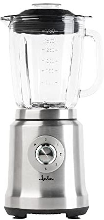 Jata JEBT1241 - Batidora de Vaso con 4 Velocidades + Pulse. 6 Cuchillas de acero inox dentadas extralargas. 1.200 W. 1,75 litros. Pica hielo. Con motor profesional. Cuerpo de acero inoxidable