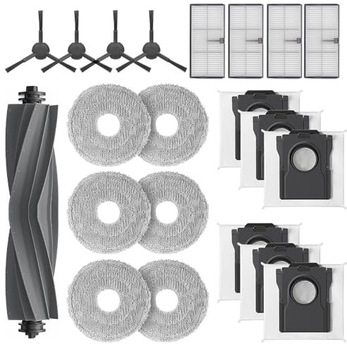 Geoviizon Accessori Ricambi per dreame L10s Pro Ultra Heat/L10s Ultra Gen 2/X30 Ultra/Mova E30 Ultra Robot Aspirapolvere,1 Spazzola Principale,4 Filtri Hepa,6 Sacchetti,6 Panni mop,4 Spazzole Laterali