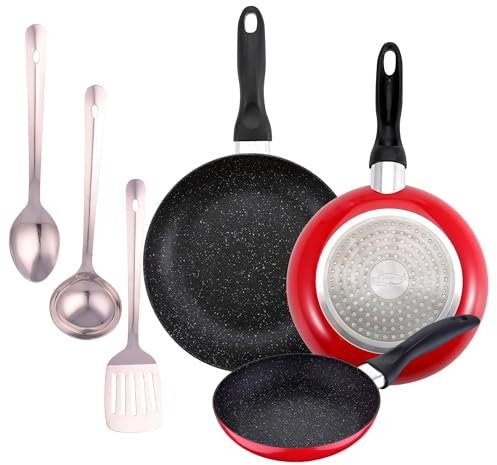San Ignacio Juego de 3 sartenes Ø16Ø20Ø24cm + 3 utensilios de cocina en acero inoxidable