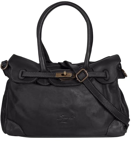 Samantha Look Shopper Echt Leder Damen | Made in Italy, geräumige Umhängetasche mit verstellbarem Schultergurt | 022172