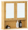 sogesfurniture Spiegelschrank, Badezimmerschrank mit Spiegel, Badschrank Wandschrank Bambus, Badezimmer Spiegelschrank mit 3 Ablagen, 2 Türen, 56x14x58 cm