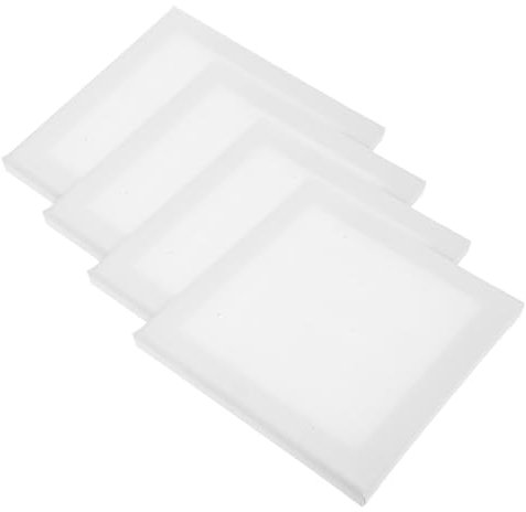 Angoily 4 Stück Ölgemälde-Tafel-Set Panel Leinwände zum Malen Künstler Kunst leeres Brett zum Malen bemalen leere Maltafel Malbrett Maltafeln Malenwerkzeuge Leinen Baumwolle Weiß