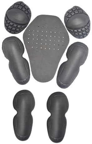 predolo 7 Piezas Protectores de Hombros y Coderas para Moto, Protector de Espalda EVA para Moto, Almohadilla de Protección, Chaqueta Trasera de Motocicleta para Hombre y Mujer