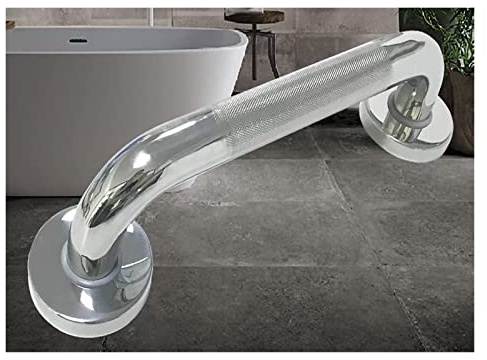 Baño para Agarraderas Pasamanos de baño de acero inoxidable 304 con espejo estriado, montado en la pared, con mango de seguridad for bañera recta.