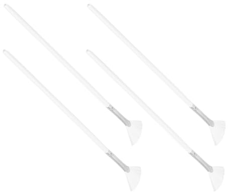 Operitacx Pinceles para Mascarillas Faciales de Abanico Mango Largo, Set de 4 Cepillos Suaves para Cuidado Piel y Aplicación Uniforme de Cremas, Adecuado para Maquillaje y Facial