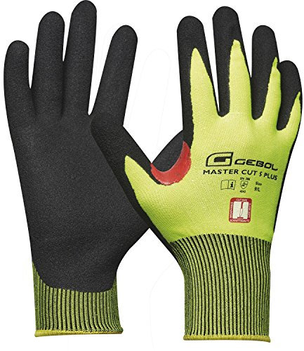 Gebol 709821 Gants de travail Master Cut 5 Plus | Taille 9 (L) | Coupe de protection niveau de protection 5 | 1 Paire, L, Lot de 2