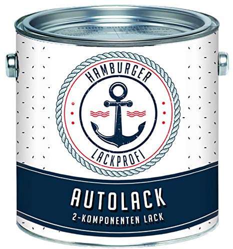 Hamburger Lack-Profi 2K Autolack GLÄNZEND Verkehrsschwarz RAL 9017 Schwarz im Set Decklack - Hochdeckend - Rostschützend - Kratz- und schlagfest (1 L)