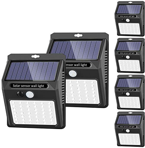 Solar Lights Outdoor [6Pack/3Modes], Solar Security Lights Solar Motion Sensor Lights Waterproof Outdoor Lights for Garden Fence Patio Garage
