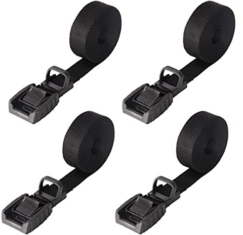 Mind and Action 16 Ft Sturdy Tie Down Strap Lashing Strap with Rubber Padded Cam Lock Buckle,for Car Roof Rack,Kayak Canoe SUP Surfboard Tie Down,Boat Trailer Tow Straps(4 Pack)
