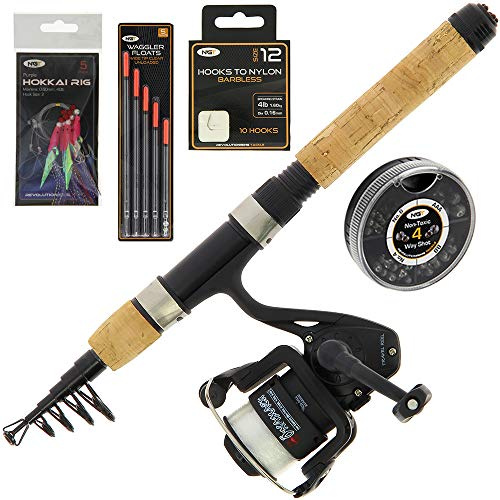 NGT Mini Telescopic Travel Combo Coarse Sea Fishing Carbon Rod & Reel Tackle