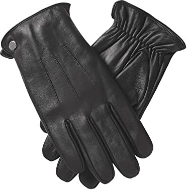 Vislivin Mens Leather Gloves Touchscreen Cold Weather Gloves Leather Driving Glove Black S