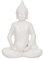 BUTLERS Deko Statue mit Teelichhalter 29cm Dolomit Teelichter Buddha Figur Glücksbringer | Dekoration für Meditation, Zen Garten, Yoga, Feng Shui | Wohnzimmer, Schlafzimmer, Bad