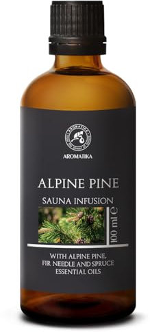 Infusion pour Sauna Pin Alpin 100ml - Huile Essentielle de Pin Alpin & Huile d'Aiguilles de Sapin & Huile d'épicéa - Arôme pour Sauna - Parfum de Conifère - Beauté - Relaxation - Aromathérapie
