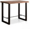 Home Heavenly® - Mesa Alta Industrial Darek 120x70 cm, Mesa de Bar o Cocina, Mesa de Madera y Patas metálicas en ‘U’ con reposapiés. (Roble Americano - Negro)