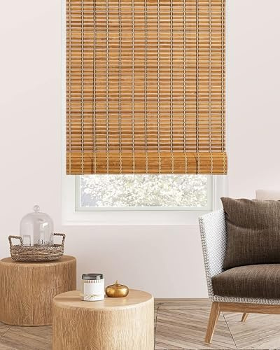 FoundGo Retro Bambus Rollo 90x120cm [50-120cm Breit] Fenster Rollo aus Bambus für Innen, Sichtschutz Sonnenschutz Bambusrollo Jalousie für Tür & Fenster (Breite x Höhe)