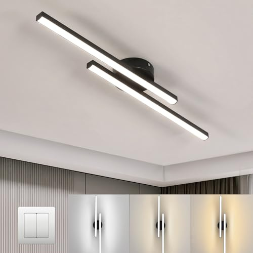 Toolight Dimbar LED-taklampa, 60 cm, modern ljuskrona 3 000/4 500K/6 500K, dimbar LED-taklampa för vardagsrum, kök, entré, hall, sovrum