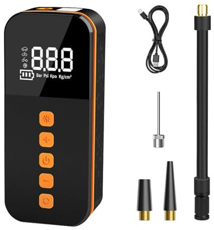 Pompe de compresseur d'air, gonfleur de pneu sans fil, Pompe à vélo sans fil avec manomètre numérique, Compresseurs d'air et gonfleurs de roues et de pneus pour voiture, moto, vélo, ballon