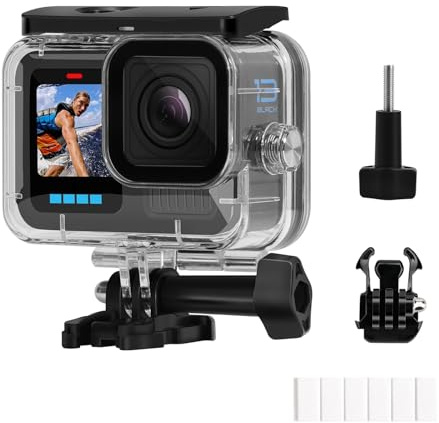 60M/196FT Waterproof Case for Go Pro Hero 13/12/11/10/9 Black, Protective Underwater Dive Housing Shell with Bracket Accessories for Go Pro Hero 13/12/11/10/9 Black Action Camera