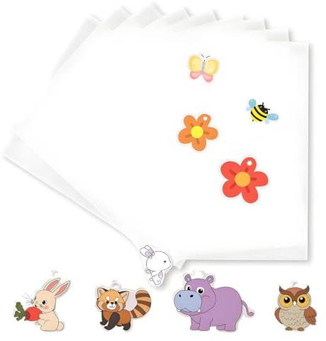 10 Fogli di Pellicola Plastica Termoretraibile A4, Shrink Plastic 0.3mm, Pellicola Termoretraibile Opaca, Carta Termorestringente per Artigianato per Decorazioni di Regali DIY