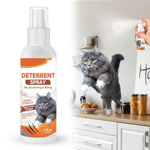 Repellente per Gatti, Repellente Gatti e Spray AntiGraffio per Gatti Divano,Dissuasore per Gatti&Cani per la Protezione del Divano del Pavimento dei Mobili-120 ML