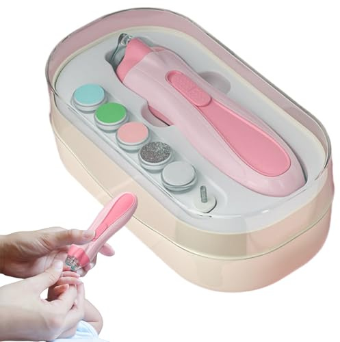 Lima elettrica per unghie, per bambini, con luce a LED, funzionamento a batteria, kit per manicure delicata per bambini, strumento pratico per l'uso quotidiano e in viaggio