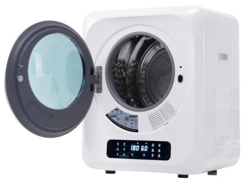 Wäschetrockner Abgastrockner 3kg (tatsächlich 4kg), 850W, Edelstahltrommel, 6 Programme, UV-Sterilisation, Mehrfachfilter, Überhitzungsschutz, wandmontierbar [Energieklasse G], Weiß