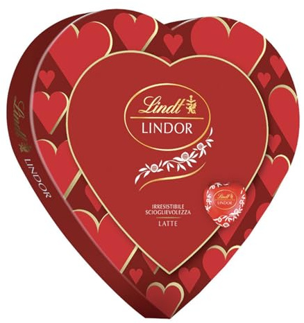 Lindt & Sprüngli San Valentino Scatola Regalo Cioccolatini Lindor a Forma di Cuore al Cioccolato al Latte, 178g