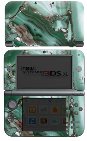 DeinDesign Skin kompatibel mit Nintendo New 3DS XL Folie Sticker Marmor Stein grün