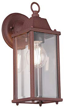 meineWunschleuchte Lanterna da parete in alluminio effetto ruggine, altezza 29 cm