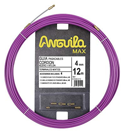 Anguila Max | Guía Pasacables | Terminales Mixtos | Acero + Nylon | Color Púrpura | Diámetro 4mm | 12 metros