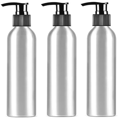Lot de 3 flacons à pompe en acier inoxydable de 250 ml - Anti-fuite - Rechargeables - Pour lotion, savon, shampooing, cosmétiques, cuisine, salle de bain - Argenté